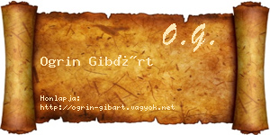 Ogrin Gibárt névjegykártya